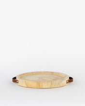 Load image into Gallery viewer, Carved Paulownia & Leather Tray